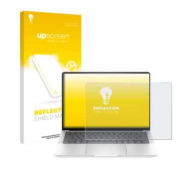 Vorderseite einer Produktverpackung mit dem Markenlogo upscreen. Daneben ist das Gerät HP EliteBook X G1a 14