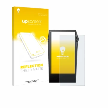 Vorderseite einer Produktverpackung mit dem Markenlogo upscreen. Daneben ist das Gerät Astell&Kern SP3000M mit dem zugehörigen