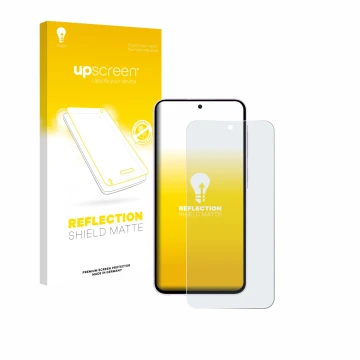 Vorderseite einer Produktverpackung mit dem Markenlogo upscreen. Daneben ist das Gerät Samsung Galaxy A56 5G Enterprise Editio