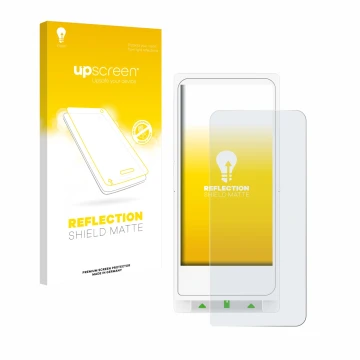 Vorderseite einer Produktverpackung mit dem Markenlogo upscreen. Daneben ist das Gerät Clover Flex mit dem zugehörigen Display