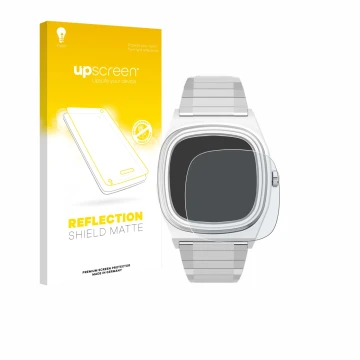 Vorderseite einer Produktverpackung mit dem Markenlogo upscreen. Daneben ist das Gerät Timex Reissue 1983 E mit dem zugehörige