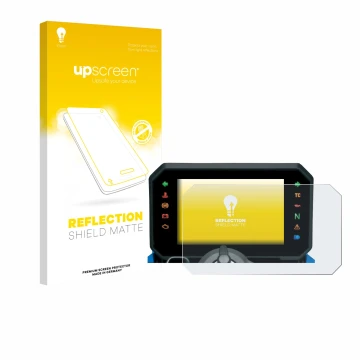 Vorderseite einer Produktverpackung mit dem Markenlogo upscreen. Daneben ist das Gerät Suzuki GSX-8S 2025 mit dem zugehörigen 