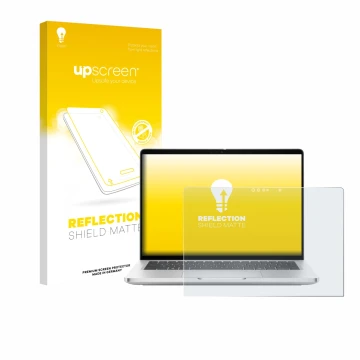 Vorderseite einer Produktverpackung mit dem Markenlogo upscreen. Daneben ist das Gerät Dell Pro 13 Plus 2-in-1 mit dem zugehör
