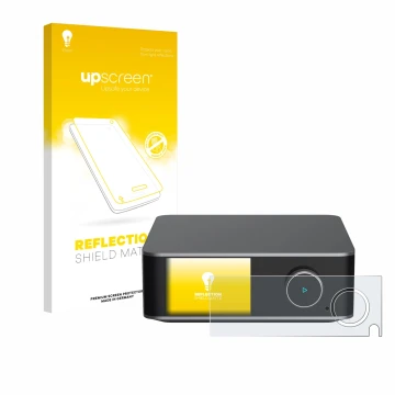 Vorderseite einer Produktverpackung mit dem Markenlogo upscreen. Daneben ist das Gerät WiiM Ultra mit dem zugehörigen Displays