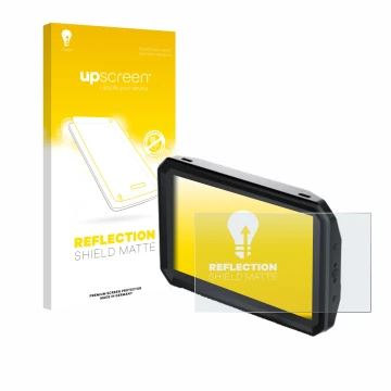 Vorderseite einer Produktverpackung mit dem Markenlogo upscreen. Daneben ist das Gerät Blackmagic Design Pyxis Monitor 5