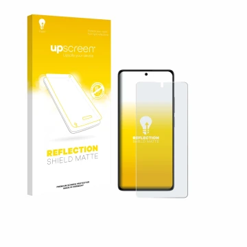Vorderseite einer Produktverpackung mit dem Markenlogo upscreen. Daneben ist das Gerät Xiaomi Poco M6 Pro 4G mit dem zugehörig