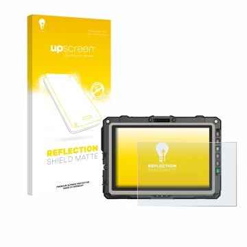 Vorderseite einer Produktverpackung mit dem Markenlogo upscreen. Daneben ist das Gerät Getac UX10 G3 mit dem zugehörigen Displ