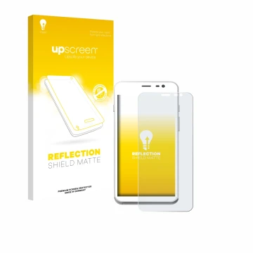 Vorderseite einer Produktverpackung mit dem Markenlogo upscreen. Daneben ist das Gerät Pax CCV Fly A77 mit dem zugehörigen Dis