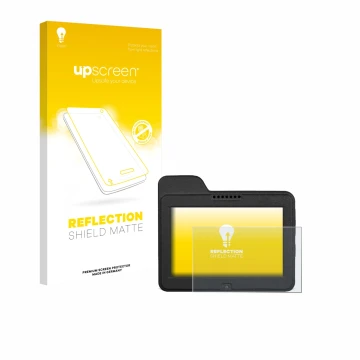 Vorderseite einer Produktverpackung mit dem Markenlogo upscreen. Daneben ist das Gerät Naviter Omni mit dem zugehörigen Displa
