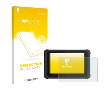 Vorderseite einer Produktverpackung mit dem Markenlogo upscreen. Daneben ist das Gerät Webfleet PRO 8475 mit dem zugehörigen D