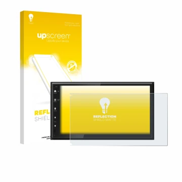 Vorderseite einer Produktverpackung mit dem Markenlogo upscreen. Daneben ist das Gerät Kenwood DMX6523DABS mit dem zugehörigen