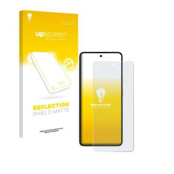 Vorderseite einer Produktverpackung mit dem Markenlogo upscreen. Daneben ist das Gerät realme P3 5G mit dem zugehörigen Displa