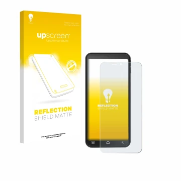 Vorderseite einer Produktverpackung mit dem Markenlogo upscreen. Daneben ist das Gerät Emporia Smart 7 Lite mit dem zugehörige