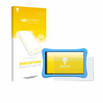 Vorderseite einer Produktverpackung mit dem Markenlogo upscreen. Daneben ist das Gerät Awow funtab 1001 10.1