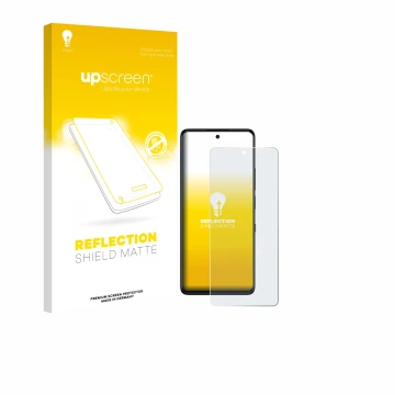 Vorderseite einer Produktverpackung mit dem Markenlogo upscreen. Daneben ist das Gerät TCL 50 Pro NXTPaper 5G mit dem zugehöri