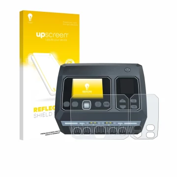 Vorderseite einer Produktverpackung mit dem Markenlogo upscreen. Daneben ist das Gerät SkyRc D750 Mix mit dem zugehörigen Disp