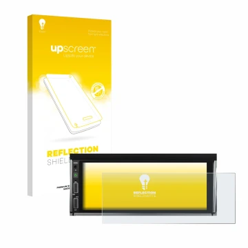 Vorderseite einer Produktverpackung mit dem Markenlogo upscreen. Daneben ist das Gerät Hikity Carplay 6.86