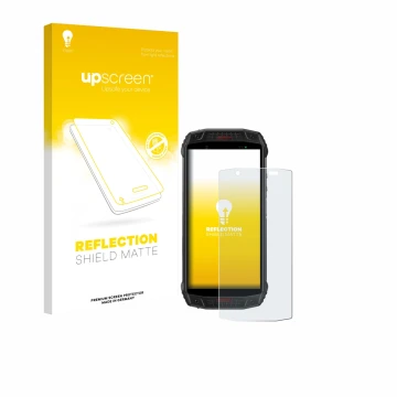 Vorderseite einer Produktverpackung mit dem Markenlogo upscreen. Daneben ist das Gerät Ulefone Armor 15 mit dem zugehörigen Di