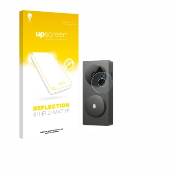 Vorderseite einer Produktverpackung mit dem Markenlogo upscreen. Daneben ist das Gerät Aqara Hub G410 mit dem zugehörigen Disp