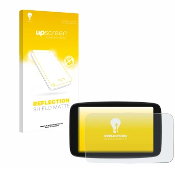 Vorderseite einer Produktverpackung mit dem Markenlogo upscreen. Daneben ist das Gerät TomTom Go Navigator 7 (2. Generation) m