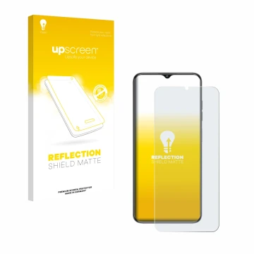 Vorderseite einer Produktverpackung mit dem Markenlogo upscreen. Daneben ist das Gerät Oukitel C1 mit dem zugehörigen Displays