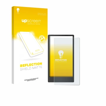 Vorderseite einer Produktverpackung mit dem Markenlogo upscreen. Daneben ist das Gerät reMarkable Paper Pro Move mit dem zugeh