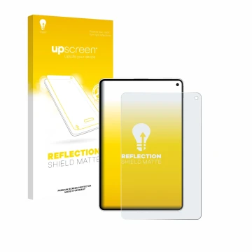 Vorderseite einer Produktverpackung mit dem Markenlogo upscreen. Daneben ist das Gerät Huawei MatePad Mini mit dem zugehörigen