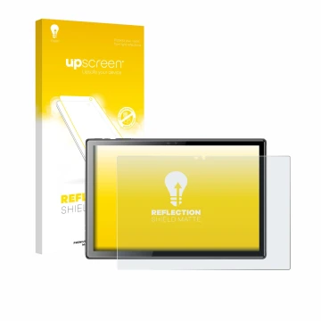 Vorderseite einer Produktverpackung mit dem Markenlogo upscreen. Daneben ist das Gerät Tibuta A10 10.1