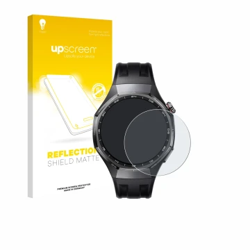 Vorderseite einer Produktverpackung mit dem Markenlogo upscreen. Daneben ist das Gerät Huawei Watch GT 6 Pro (46 mm) mit dem z