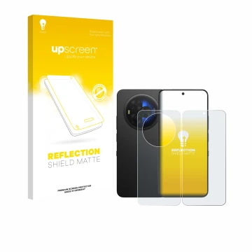 Vorderseite einer Produktverpackung mit dem Markenlogo upscreen. Daneben ist das Gerät TCL NXTPAPER 60 Ultra (Display+Rückseit