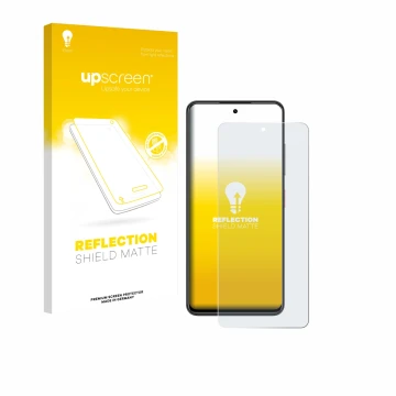 Vorderseite einer Produktverpackung mit dem Markenlogo upscreen. Daneben ist das Gerät Nubia Focus mit dem zugehörigen Display