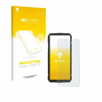 Vorderseite einer Produktverpackung mit dem Markenlogo upscreen. Daneben ist das Gerät Ulefone 29 pro mit dem zugehörigen Disp