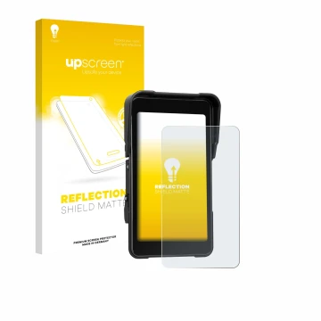 Vorderseite einer Produktverpackung mit dem Markenlogo upscreen. Daneben ist das Gerät CAMECHO Motorrad Carplay 5