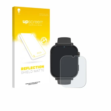 Vorderseite einer Produktverpackung mit dem Markenlogo upscreen. Daneben ist das Gerät Ucani A22 mit dem zugehörigen Displaysc
