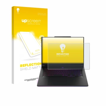 Vorderseite einer Produktverpackung mit dem Markenlogo upscreen. Daneben ist das Gerät Lenovo Legion 9i Gen 10 18