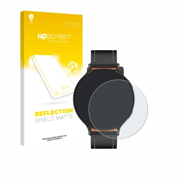 Vorderseite einer Produktverpackung mit dem Markenlogo upscreen. Daneben ist das Gerät Pireware Nano Smartwatch mit dem zugehö