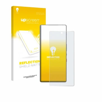 Vorderseite einer Produktverpackung mit dem Markenlogo upscreen. Daneben ist das Gerät ZTE Nubia Red Magic 11 Pro mit dem zuge