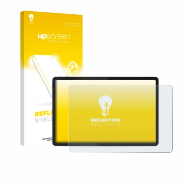 Vorderseite einer Produktverpackung mit dem Markenlogo upscreen. Daneben ist das Gerät Lenovo Tab K11 (2. Gen.) mit dem zugehö