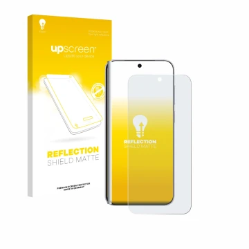 Vorderseite einer Produktverpackung mit dem Markenlogo upscreen. Daneben ist das Gerät Vivo X300 Pro mit dem zugehörigen Displ