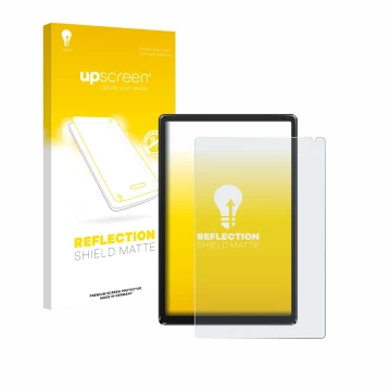 Vorderseite einer Produktverpackung mit dem Markenlogo upscreen. Daneben ist das Gerät Whitedeer WHEC107BK 10.1