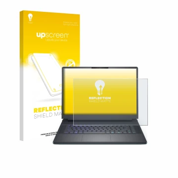 Vorderseite einer Produktverpackung mit dem Markenlogo upscreen. Daneben ist das Gerät Dell Alienware 16 Area-51 mit dem zugeh