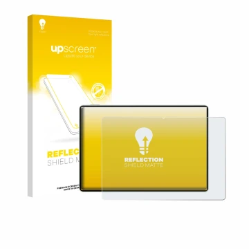 Vorderseite einer Produktverpackung mit dem Markenlogo upscreen. Daneben ist das Gerät Huawei MatePad Pro 12.2