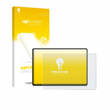 Vorderseite einer Produktverpackung mit dem Markenlogo upscreen. Daneben ist das Gerät Huawei MatePad 12 X 2025 mit dem zugehö