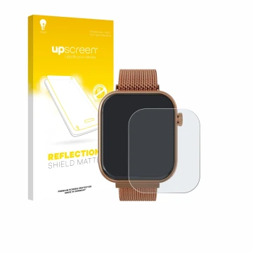 Vorderseite einer Produktverpackung mit dem Markenlogo upscreen. Daneben ist das Gerät Techmade M-GLAM011 1.75