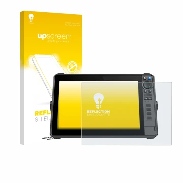 Vorderseite einer Produktverpackung mit dem Markenlogo upscreen. Daneben ist das Gerät Lowrance HDS-12 Pro mit dem zugehörigen