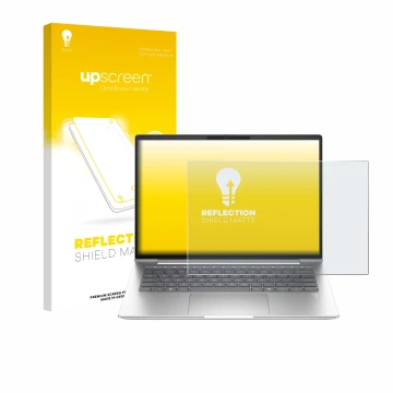 Vorderseite einer Produktverpackung mit dem Markenlogo upscreen. Daneben ist das Gerät HP ProBook 4 G1a 14
