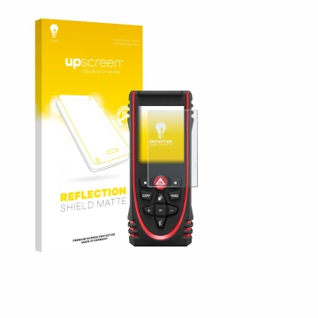 Vorderseite einer Produktverpackung mit dem Markenlogo upscreen. Daneben ist das Gerät Leica DISTO X3 mit dem zugehörigen Disp