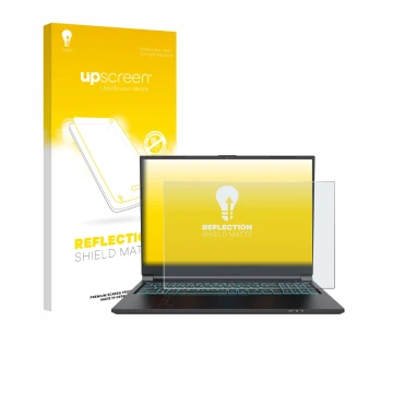 Vorderseite einer Produktverpackung mit dem Markenlogo upscreen. Daneben ist das Gerät Gigabyte G6 2023 mit dem zugehörigen Di