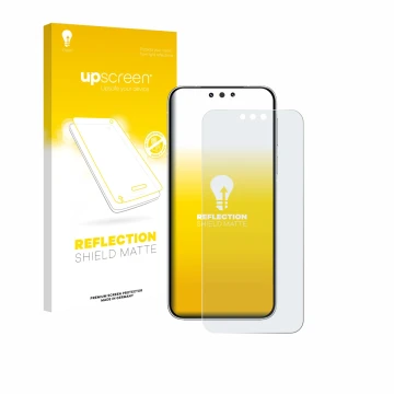 Vorderseite einer Produktverpackung mit dem Markenlogo upscreen. Daneben ist das Gerät Huawei Mate 80 Pro mit dem zugehörigen 