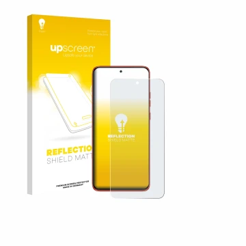 Vorderseite einer Produktverpackung mit dem Markenlogo upscreen. Daneben ist das Gerät Motorola Edge 60 Neo mit dem zugehörige